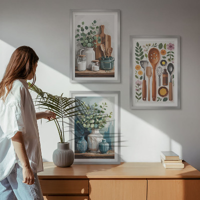 Set de 3 cuadros para salón Accesorios de cocina de origen vegetal