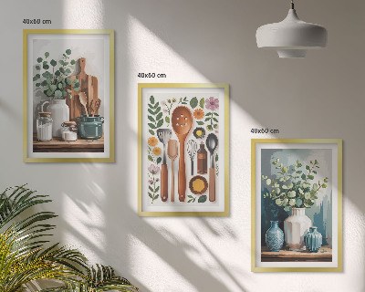 Set de 3 cuadros para salón Accesorios de cocina de origen vegetal