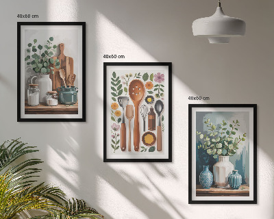 Set de 3 cuadros para salón Accesorios de cocina de origen vegetal