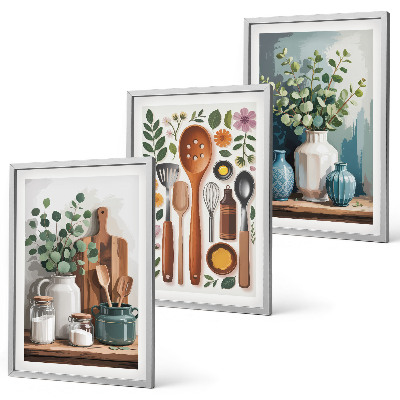Set de 3 cuadros para salón Accesorios de cocina de origen vegetal