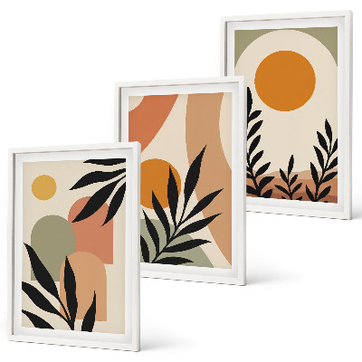 Juego de 3 cuadros Formas abstractas de plantas