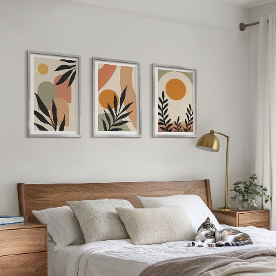 Juego de 3 cuadros Formas abstractas de plantas