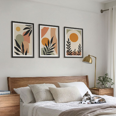 Juego de 3 cuadros Formas abstractas de plantas