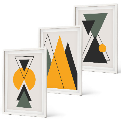 Juego de 3 cuadros Formas geométricas abstractas