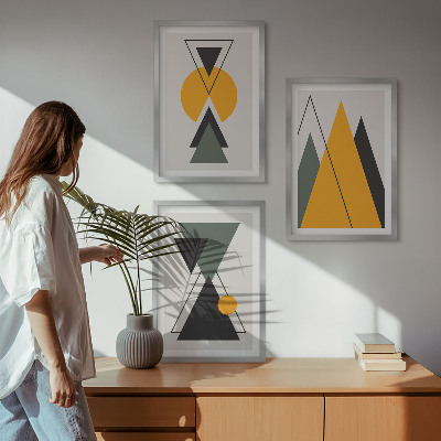 Juego de 3 cuadros Formas geométricas abstractas