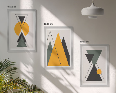 Juego de 3 cuadros Formas geométricas abstractas