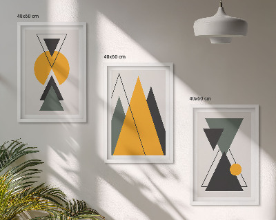 Juego de 3 cuadros Formas geométricas abstractas