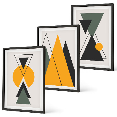 Juego de 3 cuadros Formas geométricas abstractas