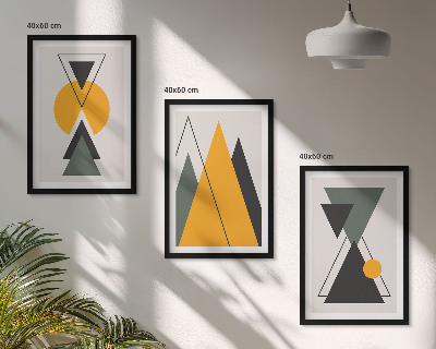 Juego de 3 cuadros Formas geométricas abstractas
