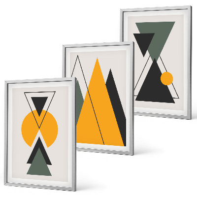 Juego de 3 cuadros Formas geométricas abstractas