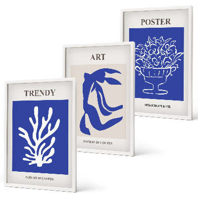 Juego de 3 cuadros Carteles abstractos de Matisse