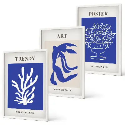 Carteles abstractos de Matisse juego de 3 cuadros