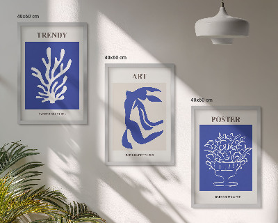 Juego de 3 cuadros Carteles abstractos de Matisse