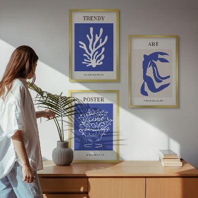 Juego de 3 cuadros Carteles abstractos de Matisse