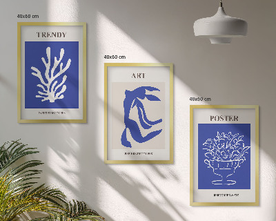 Juego de 3 cuadros Carteles abstractos de Matisse