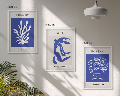 Juego de 3 cuadros Carteles abstractos de Matisse