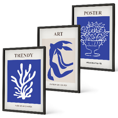 Juego de 3 cuadros Carteles abstractos de Matisse