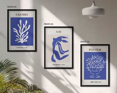 Juego de 3 cuadros Carteles abstractos de Matisse