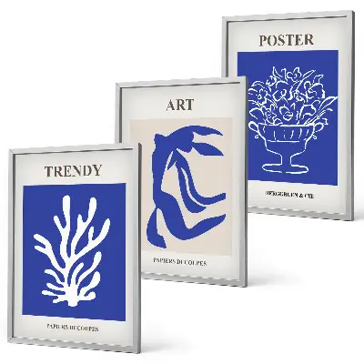 Carteles abstractos de Matisse juego de 3 cuadros