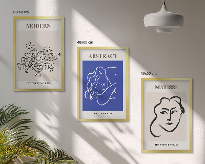 Set de 3 cuadros para salón Los carteles modernos de Matisse