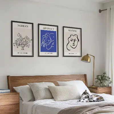 Set de 3 cuadros para salón estilo moderno con diseños de Matisse