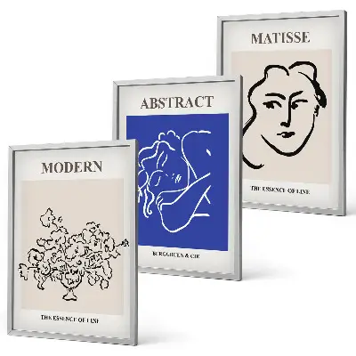 Set de 3 cuadros para salón estilo moderno con diseños de Matisse