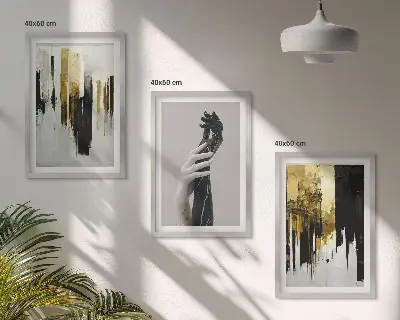 Set de 3 cuadros abstractos pintados a mano decoración para salón