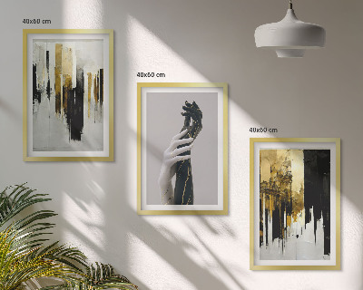 Set de 3 cuadros para salón Patrones abstractos de pintura a mano