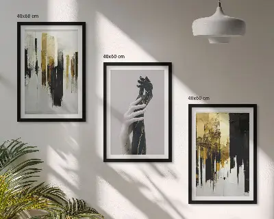 Set de 3 cuadros abstractos pintados a mano decoración para salón