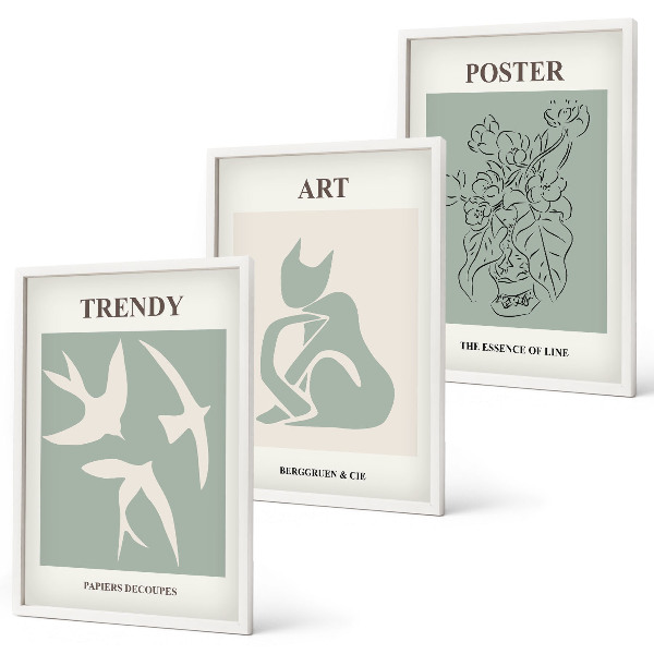 Set de 3 cuadros para salón Las elegantes ilustraciones de Matisse