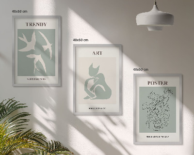 Set de 3 cuadros para salón Las elegantes ilustraciones de Matisse