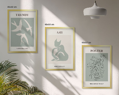 Set de 3 cuadros para salón Las elegantes ilustraciones de Matisse