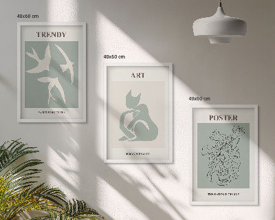 Set de 3 cuadros para salón Las elegantes ilustraciones de Matisse