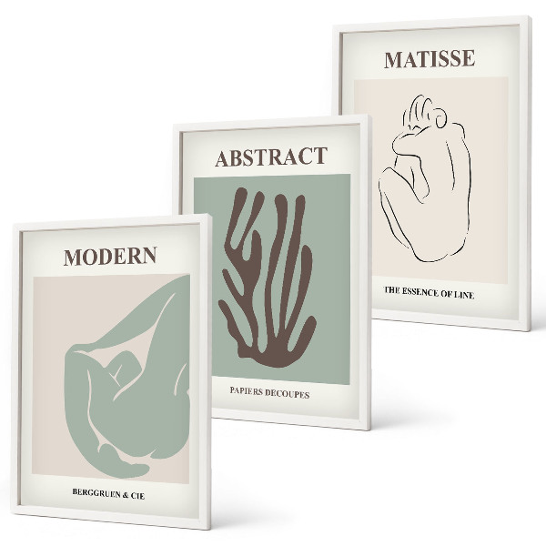 Juego de 3 cuadros Las elegantes pinturas abstractas de Matisse