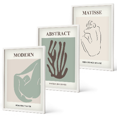 Juego de 3 cuadros Las elegantes pinturas abstractas de Matisse