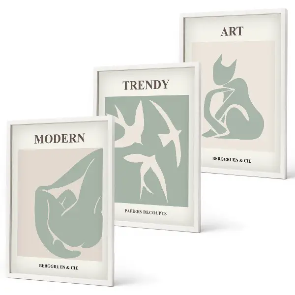 Figuras abstractas de Matisse juego de 3 cuadros