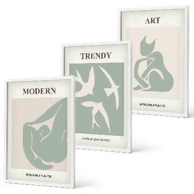 Juego de 3 cuadros Figuras abstractas de Matisse