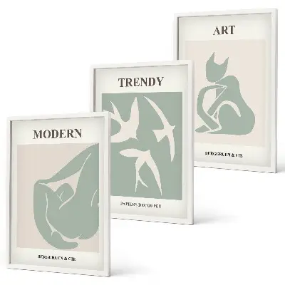 Figuras abstractas de Matisse juego de 3 cuadros