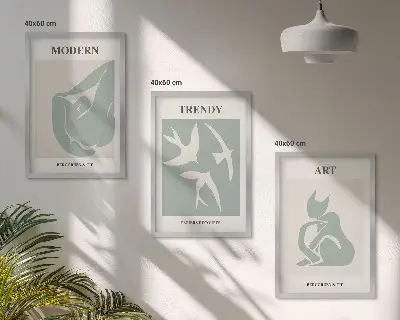 Figuras abstractas de Matisse juego de 3 cuadros