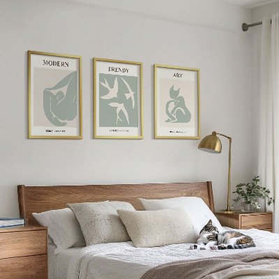 Juego de 3 cuadros Figuras abstractas de Matisse