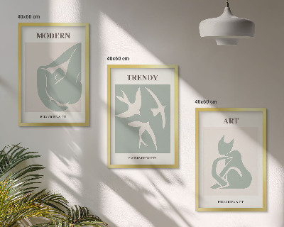 Juego de 3 cuadros Figuras abstractas de Matisse