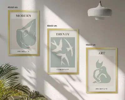 Figuras abstractas de Matisse juego de 3 cuadros