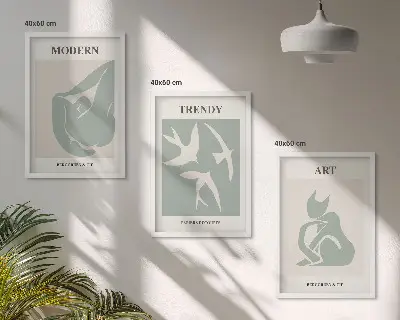 Figuras abstractas de Matisse juego de 3 cuadros