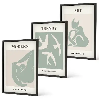 Figuras abstractas de Matisse juego de 3 cuadros