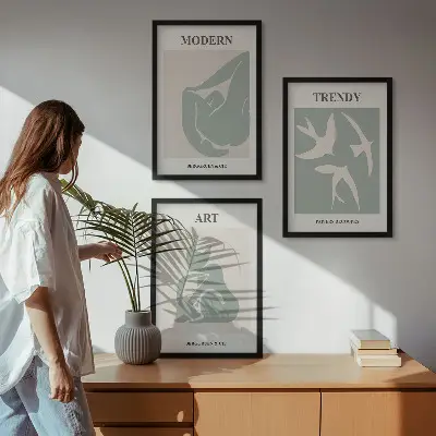 Figuras abstractas de Matisse juego de 3 cuadros
