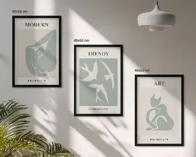 Figuras abstractas de Matisse juego de 3 cuadros