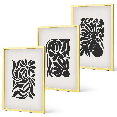 Set de 3 cuadros para salón con diseños de patrones abstractos de plantas