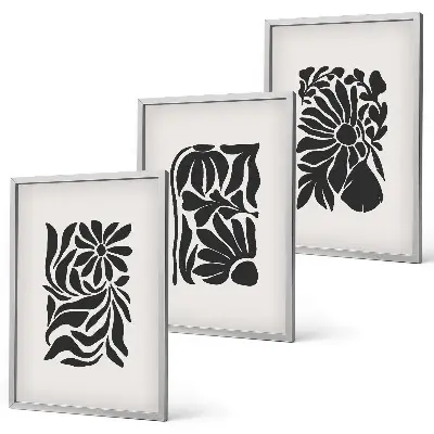Set de 3 cuadros para salón con diseños de patrones abstractos de plantas