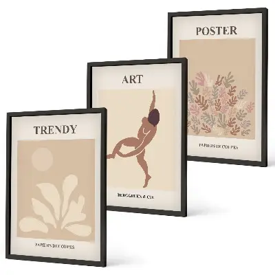 Las formas abstractas de Matisse juego de 3 cuadros
