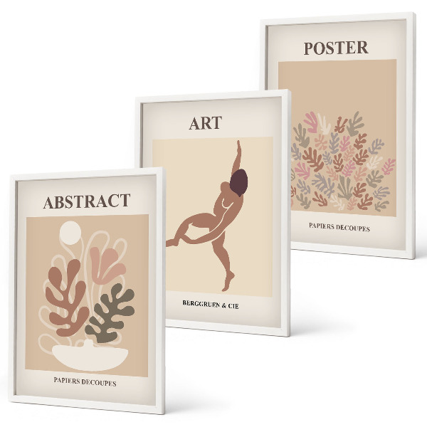 Set de 3 cuadros para salón Las elegantes composiciones de Matisse